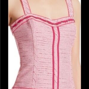 White House Black Market Tweed Pink Bustier. Size 12